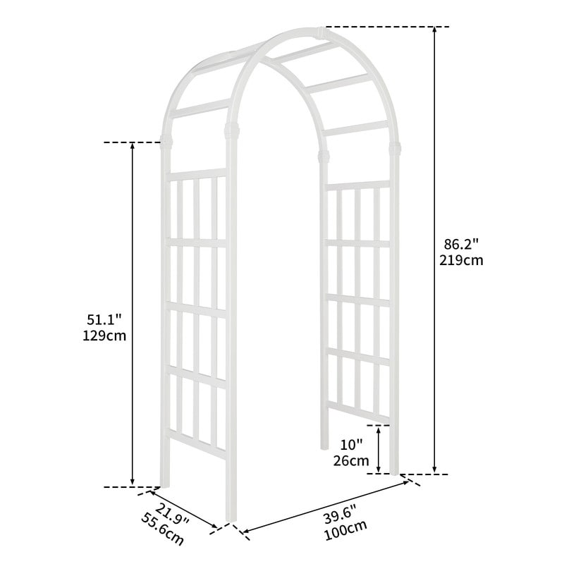 39.6" W x 86.2" H PVC Garden Arch