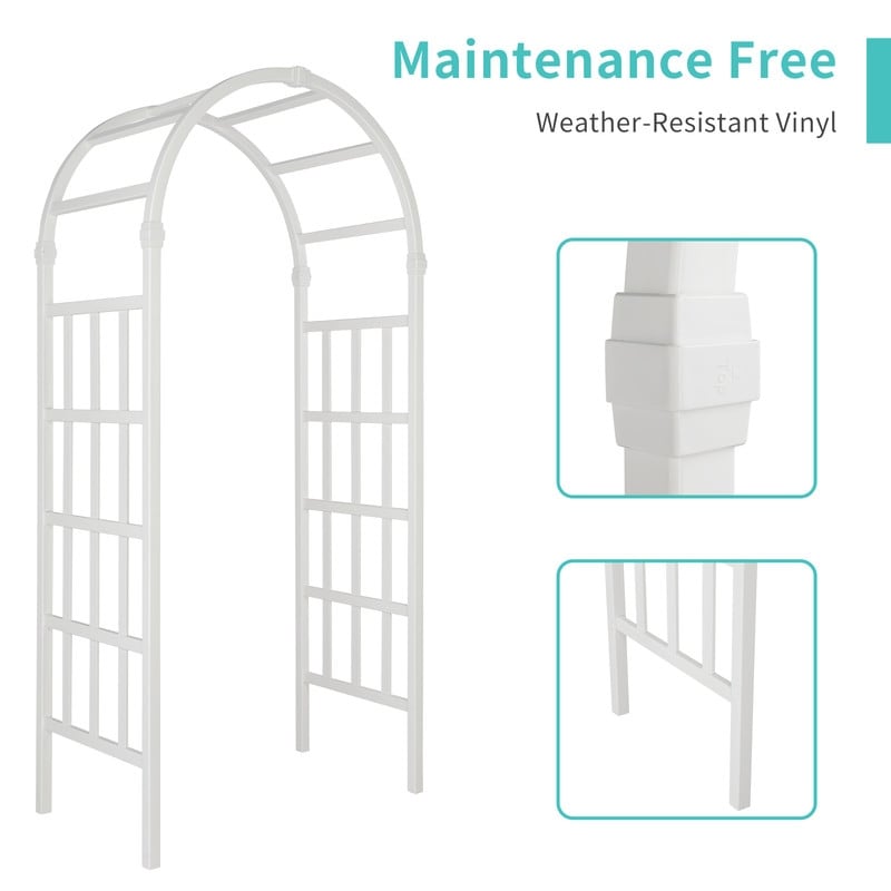 39.6" W x 86.2" H PVC Garden Arch