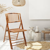 VINGLI Rattan Bamboo Dining Chair Folding Chair for Outdoor Indoor