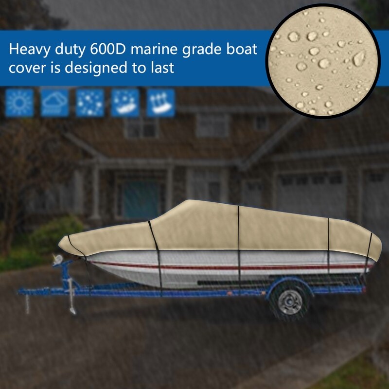 VINGLI Boat Sail Cover Heavy Duty 600D Polyester Waterproof UV Resistant