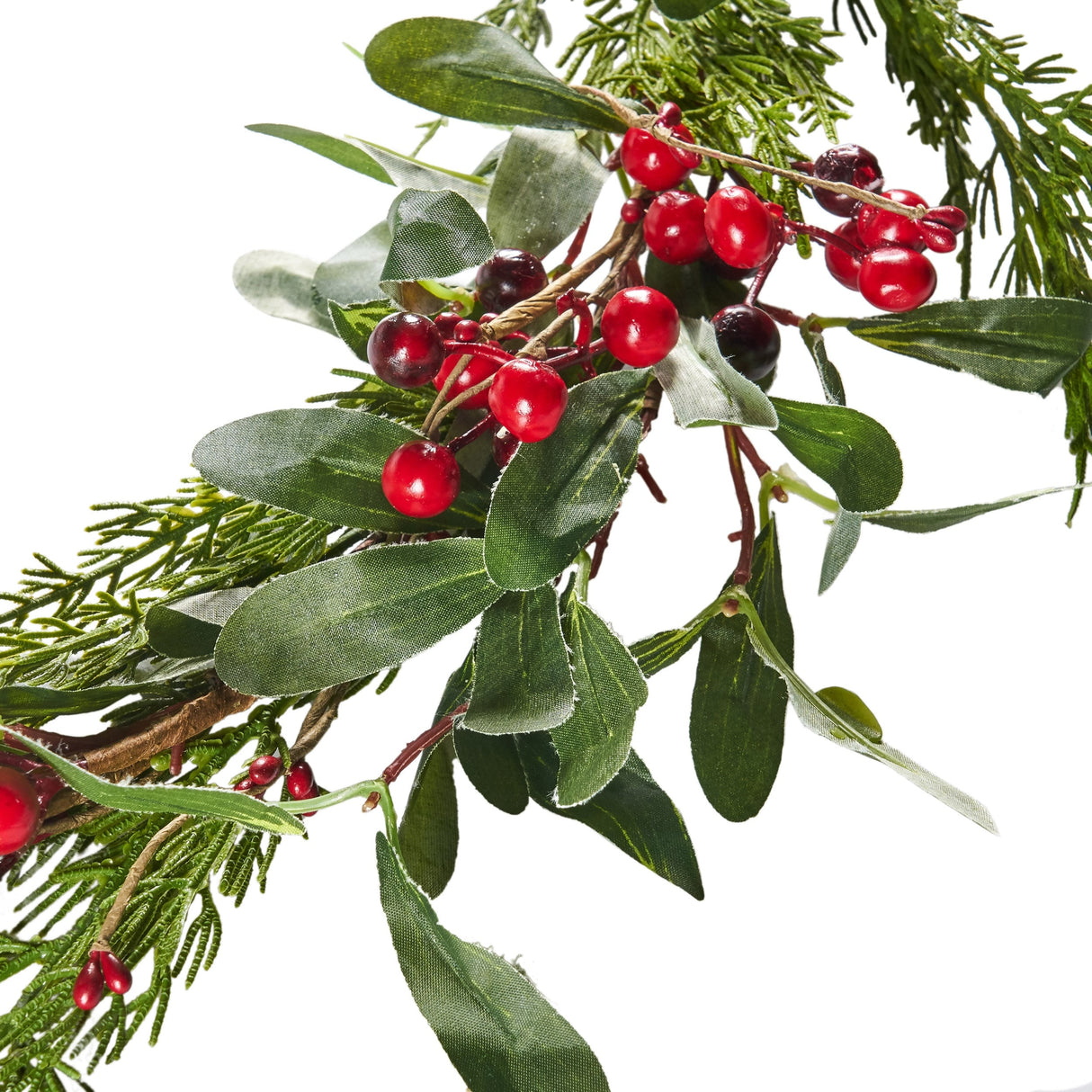 Valdosta Indoor 6' Artificial Olive Leaf Garland with Berries by Christopher Knight Home - Green + Red