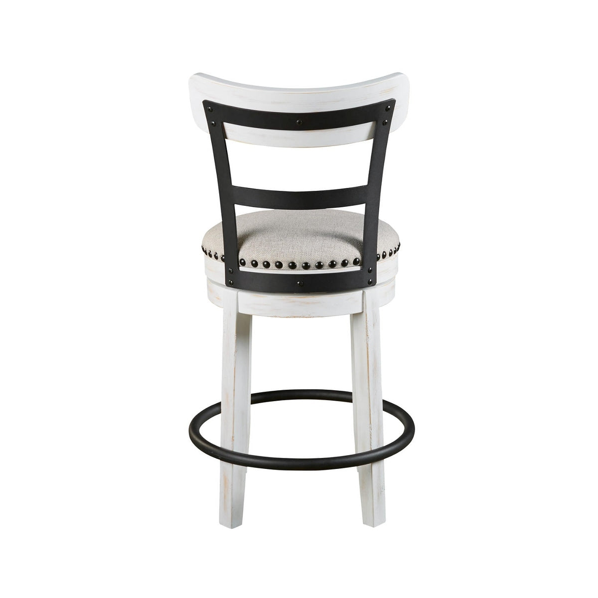 Valebeck White Counter Height Swivel Stool - 19.25" W x 19.25" D x 36.88" H