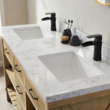 Valencia 60" Vanity in Washed Ash with Countertop With Mirror