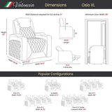 Valencia Oslo XL Top Grain Nappa 11000 Leather Home Theater Seating Power Recliner Row of 3 Black