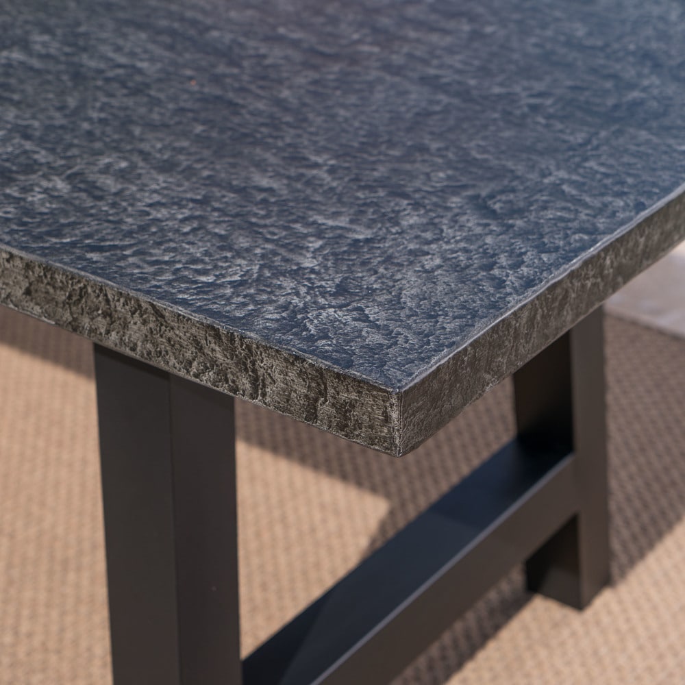 Valencia Outdoor Rectangle Light Weight Concrete Dining Table by Christopher Knight Home - 70.25"L x 35.25"W x 29.50"H