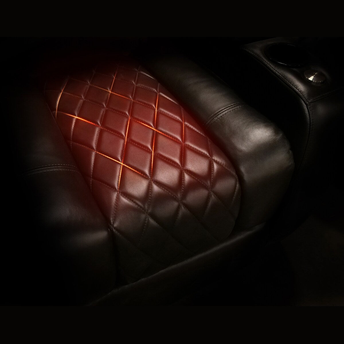 Valencia Tuscany Massage Edition Top Grain Nappa 11000 Leather Theater Seating Power Recliner Row of 3 Loveseat Right Black