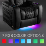 Valencia Tuscany XL Luxury Top Grain Nappa 20000 Leather Home Theater Seating Power Recliner Row of 5 Loveseat Right Graphite