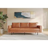 Valencia Varese Top Grain Leather Three Seats Sofa Cognac Color - Three Seats