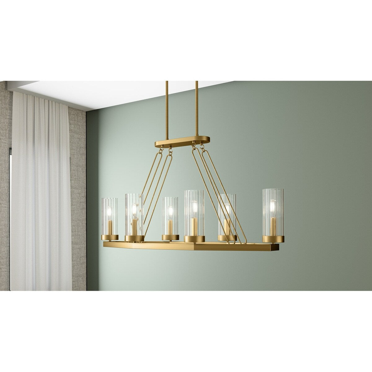 Valens 6-Light Aged Brass Island Light