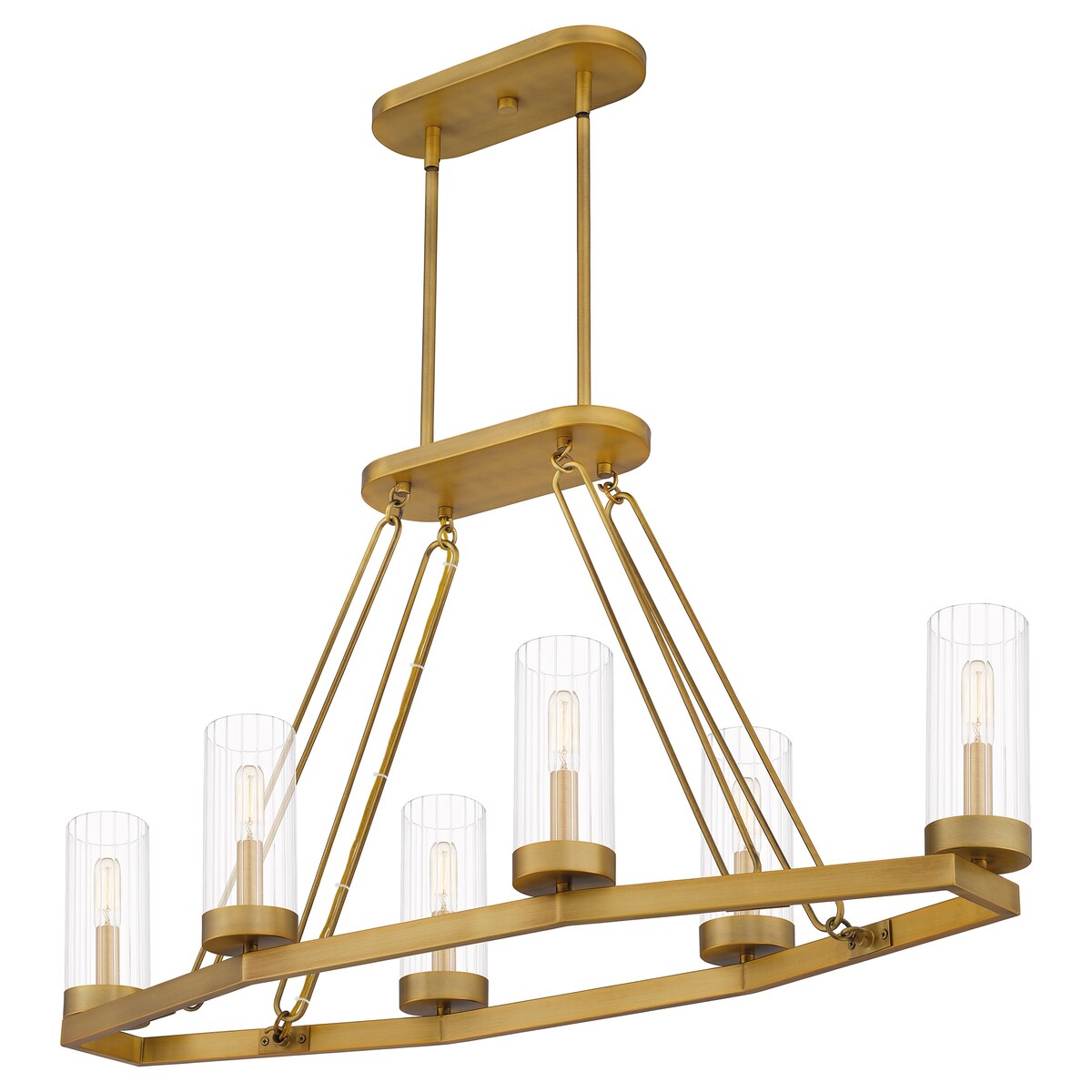 Valens 6-Light Aged Brass Island Light