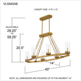 Valens 6-Light Aged Brass Island Light