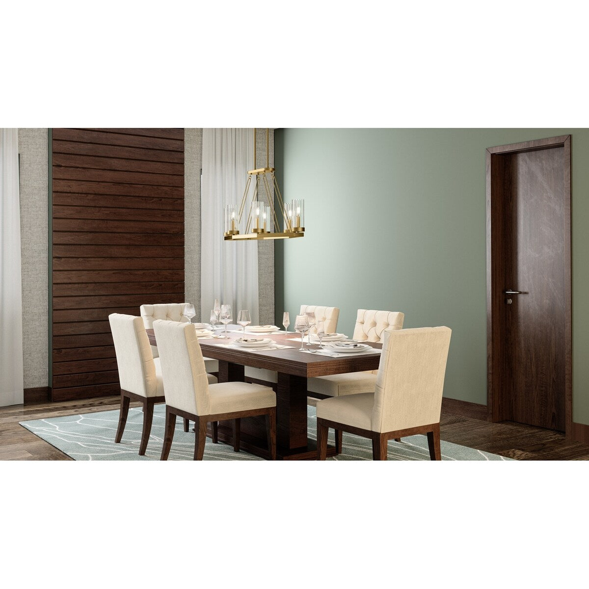 Valens 6-Light Aged Brass Island Light