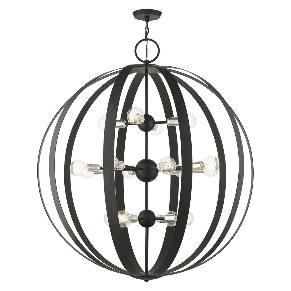 Valentina Designs 16 Light Foyer Chandelier Modesto Black - Exact Size