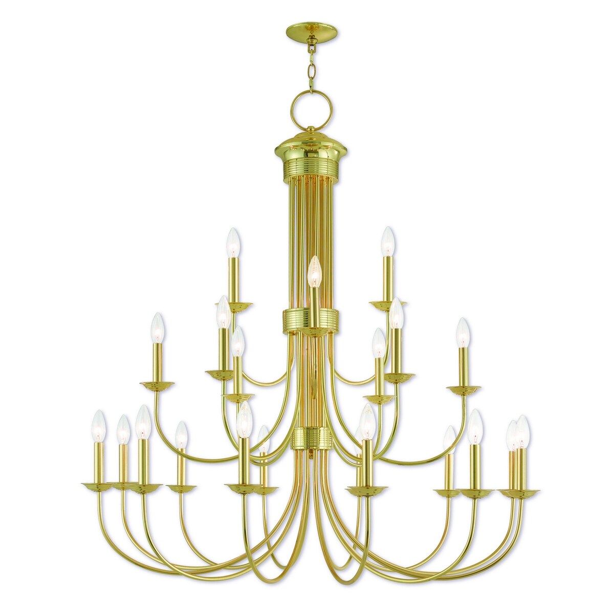Valentina Designs 21 Light Foyer Chandelier Estate Polished Brass - Exact Size