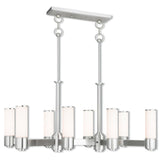 Valentina Designs Eight Light Linear Chandelier Weston Brushed Nickel - Exact Size