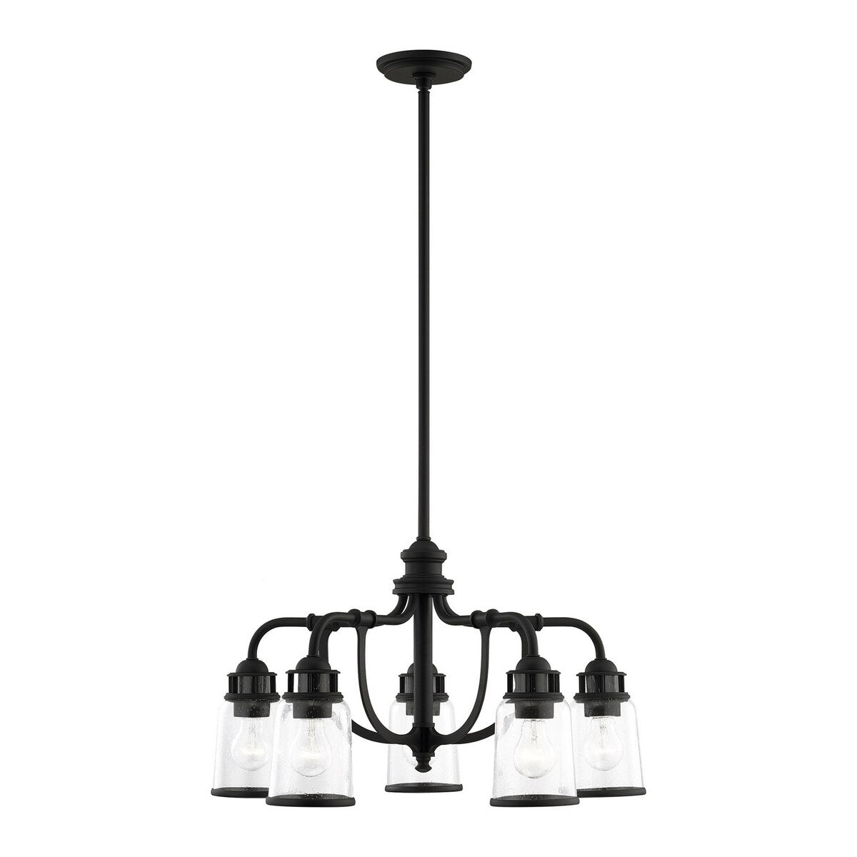 Valentina Designs Five Light Chandelier Lawrenceville Black - Exact Size