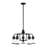 Valentina Designs Five Light Chandelier Lawrenceville Black - Exact Size