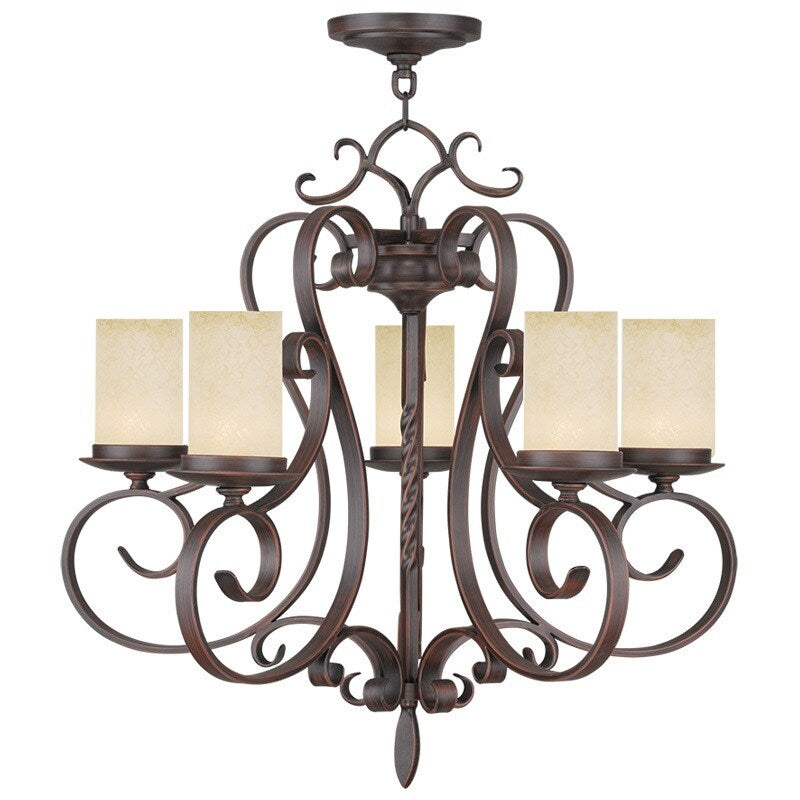 Valentina Designs Five Light Chandelier Millburn Manor Imperial Bronze - Exact Size