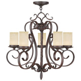 Valentina Designs Five Light Chandelier Millburn Manor Imperial Bronze - Exact Size