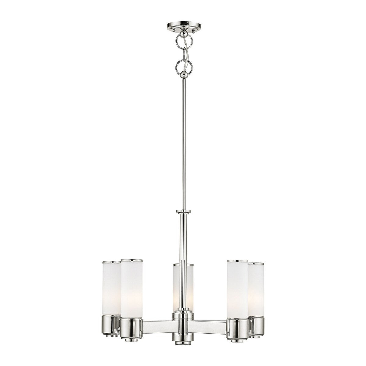 Valentina Designs Five Light Chandelier Weston Polished Nickel - Exact Size