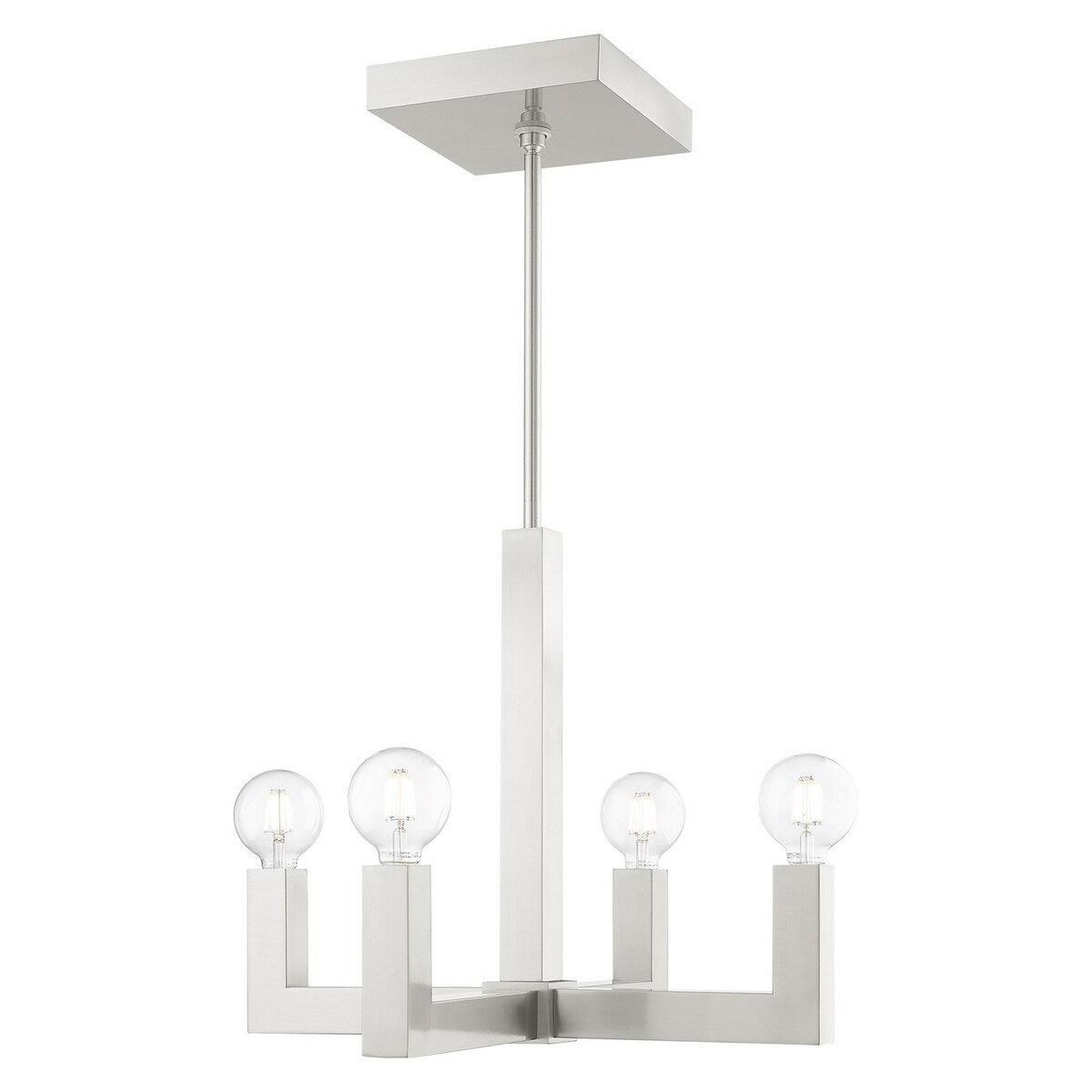 Valentina Designs Four Light Chandelier Solna Brushed Nickel - Exact Size