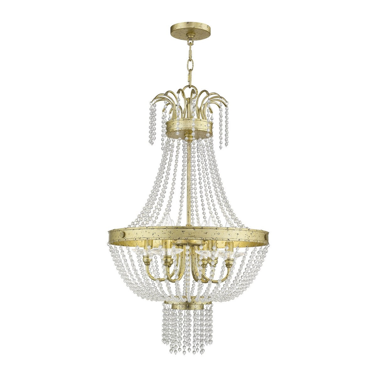 Valentina Designs Six Light Pendant Valentina Hand Applied Winter Gold - Exact Size