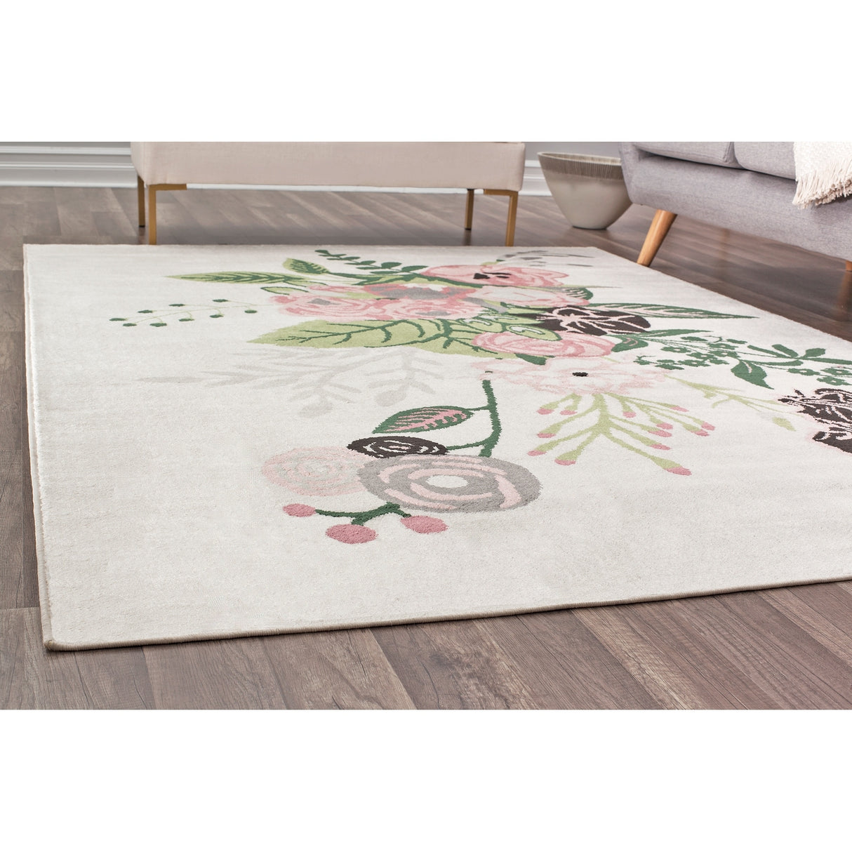 Porch & Den Cady Ivory Floral Area Rug