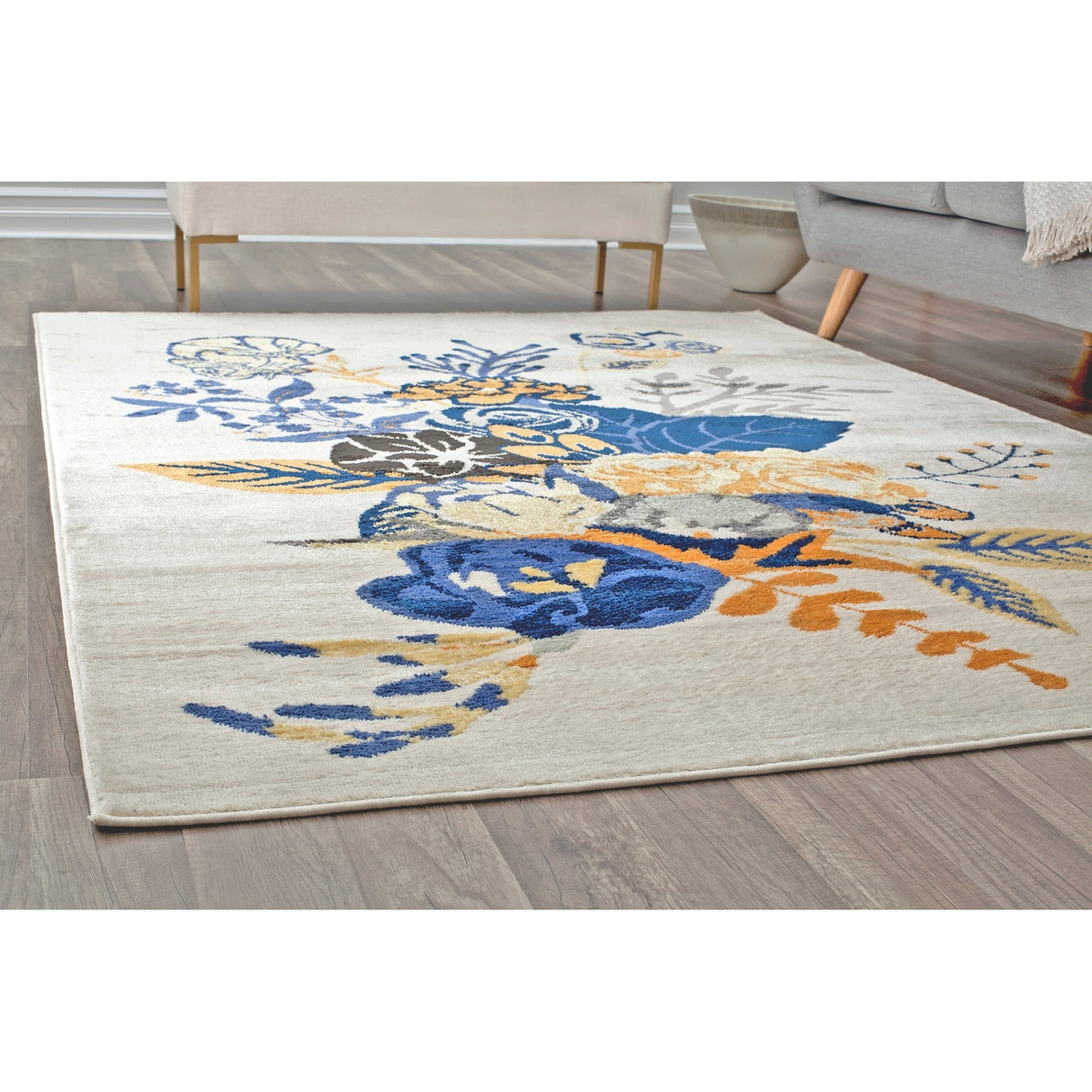 Porch & Den Cady Ivory Floral Area Rug