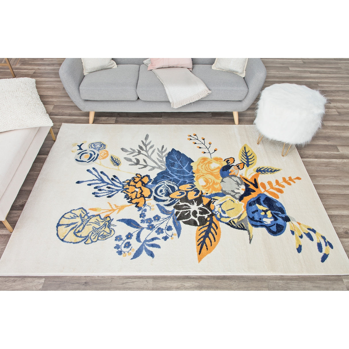 Porch & Den Cady Ivory Floral Area Rug