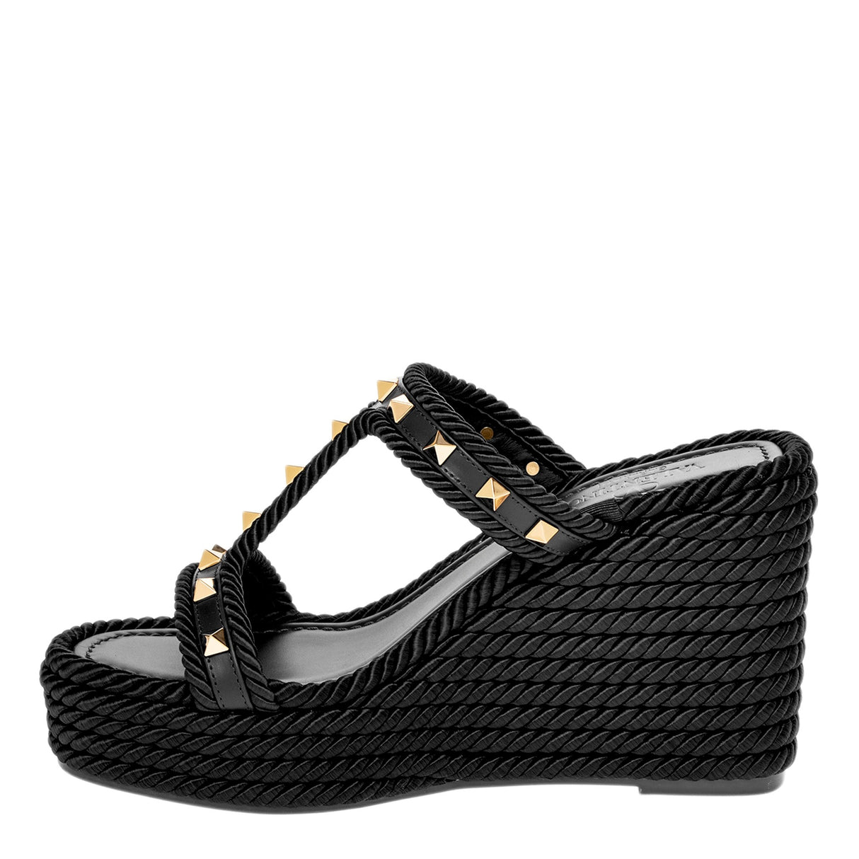 Valentino Rockstud Torchon Platform Wedge Sandals