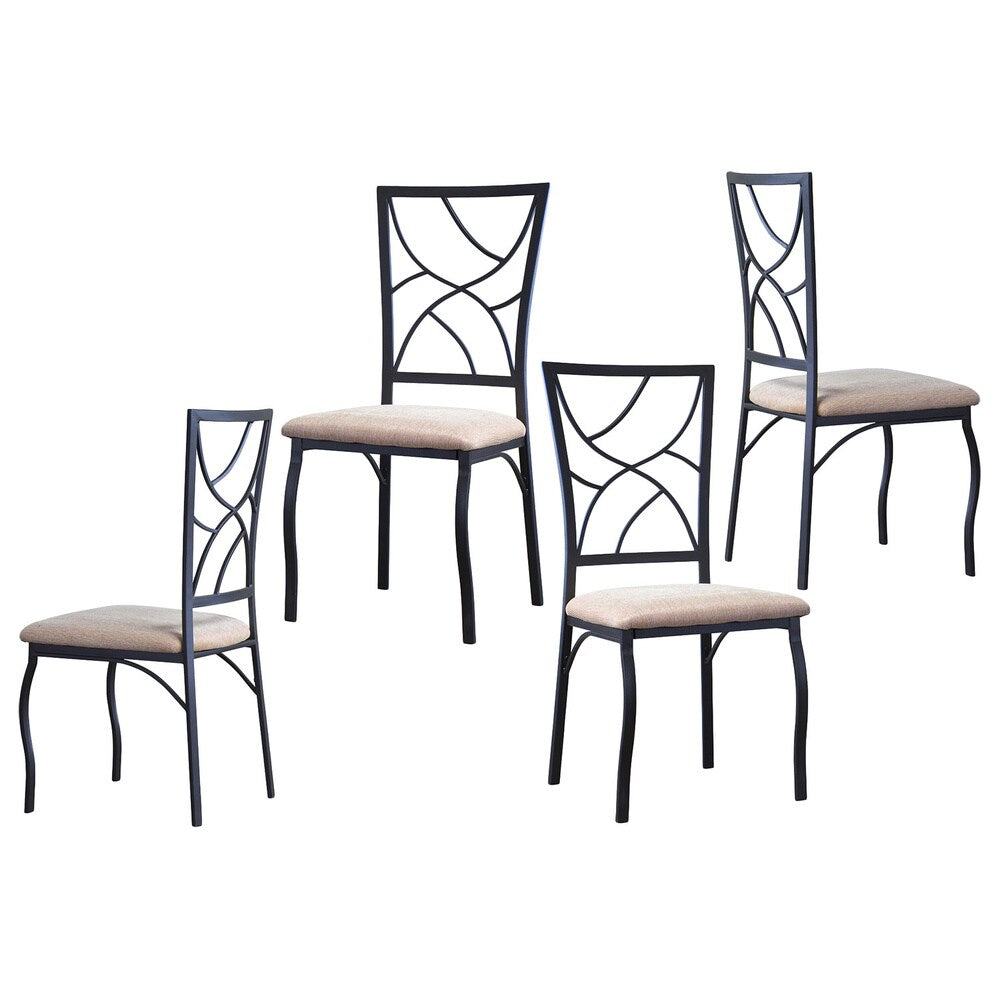 Valletta Wood and Metal Transitional Dining Chairs (Set of 4)
