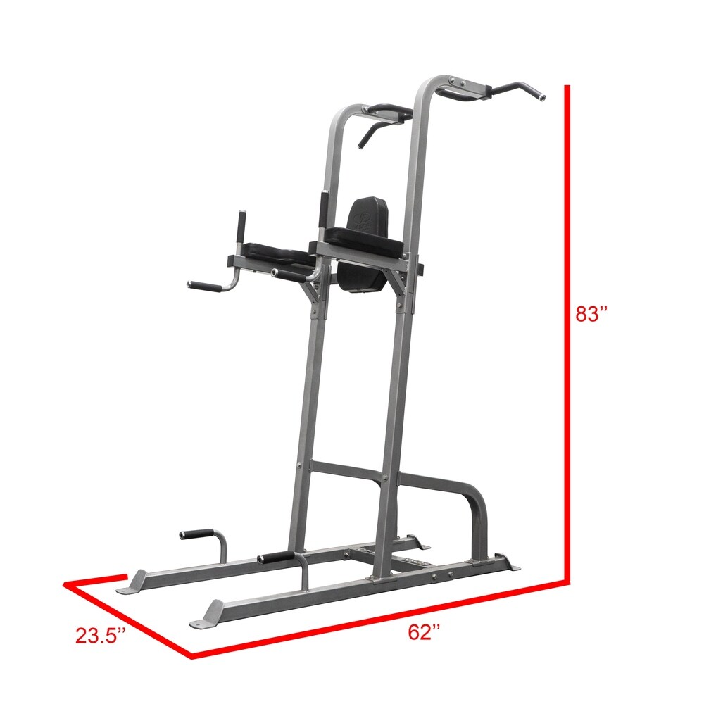 Valor Fitness CA-16 Vertical Knee Raise Tower with Pull Up, Dip, and Push Up Stations
