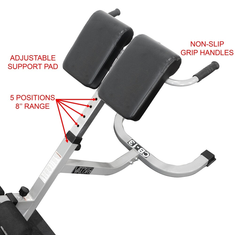 Valor Fitness CB-13 Adjustable Roman Chair/Back Extension Bench Hyperextension Machine