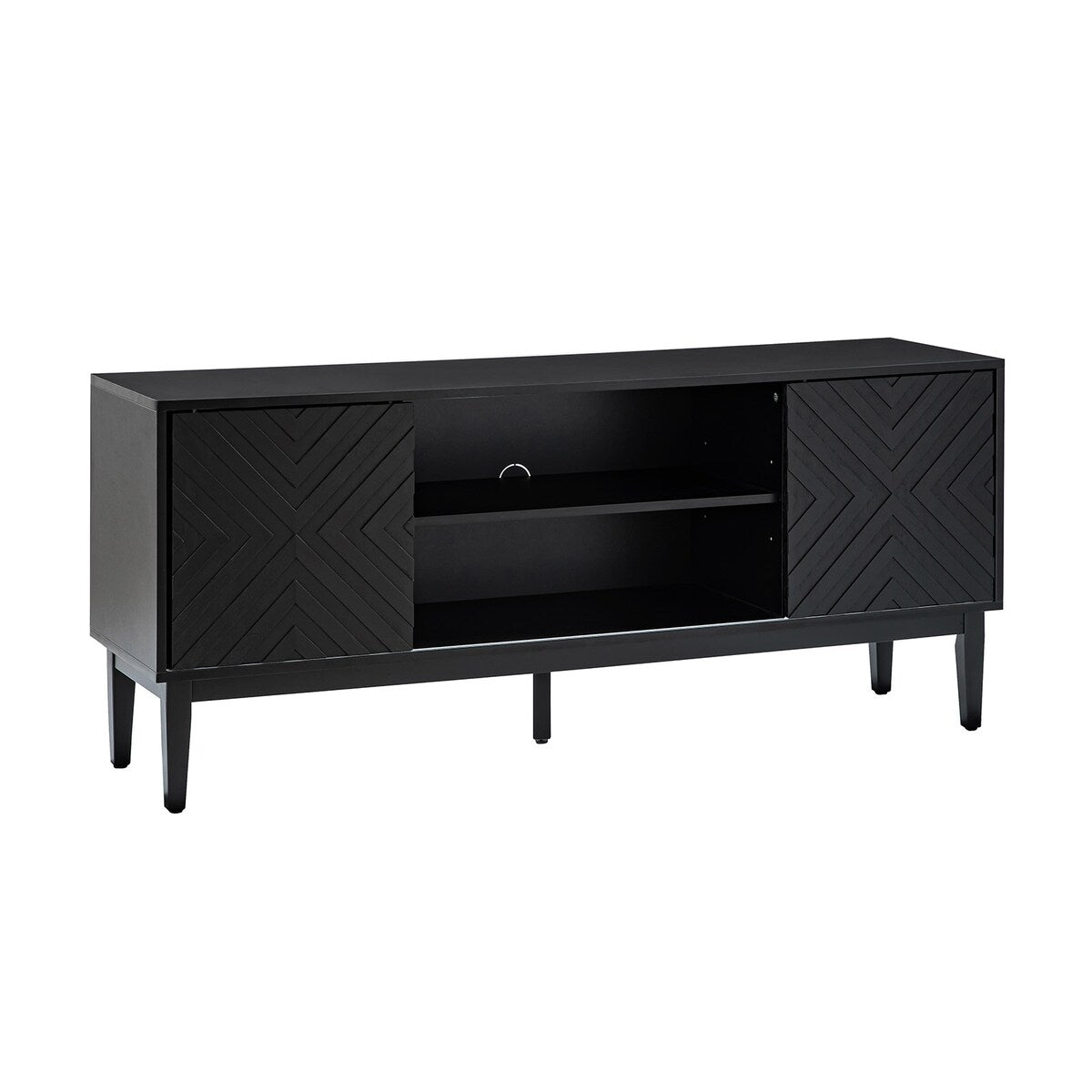 Van Modern TV Stand for TVs up to 65" with Adjustable Shelves by HULALA HOME