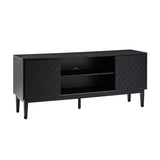 Van Modern TV Stand for TVs up to 65" with Adjustable Shelves by HULALA HOME