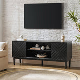 Van Modern TV Stand for TVs up to 65" with Adjustable Shelves by HULALA HOME