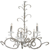 Van Teal 511150 Lions Head Silvertone Metal Chandelier with Clear Acrylic Accents - Silver