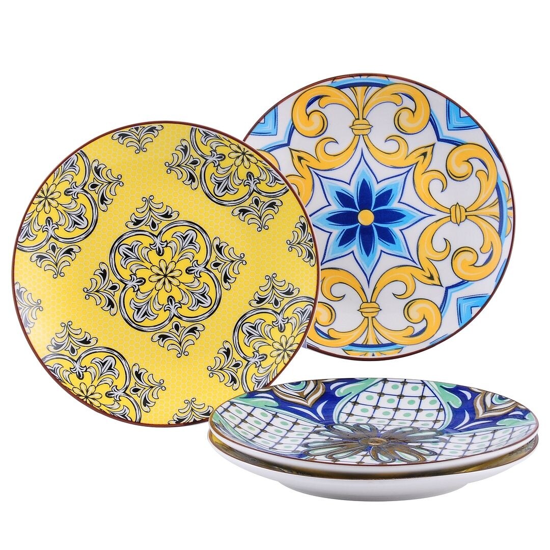 Vancasso Jasmin Pattern Porcelain 4-Pieces Plate Set