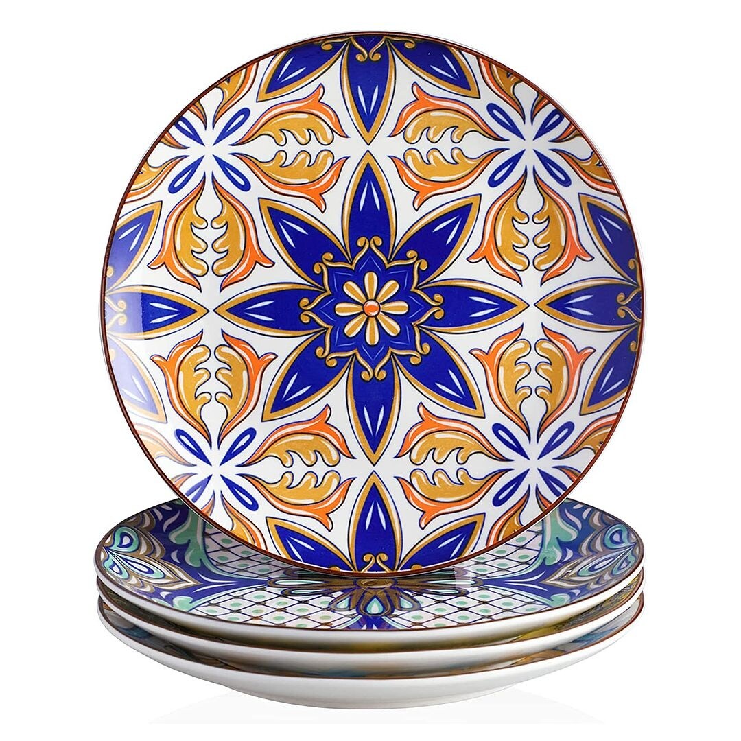 Vancasso Jasmin Pattern Porcelain 4-Pieces Plate Set