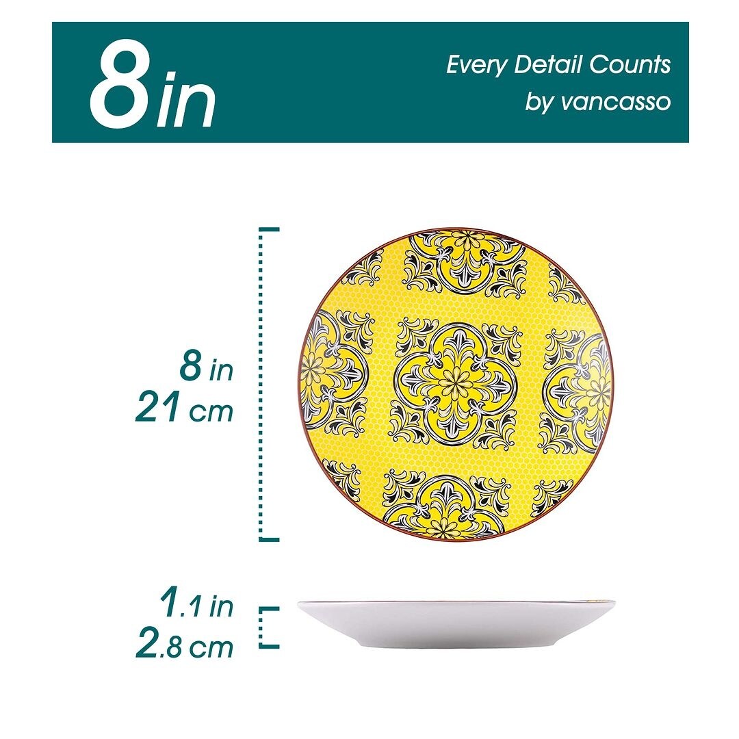 Vancasso Jasmin Pattern Porcelain 4-Pieces Plate Set