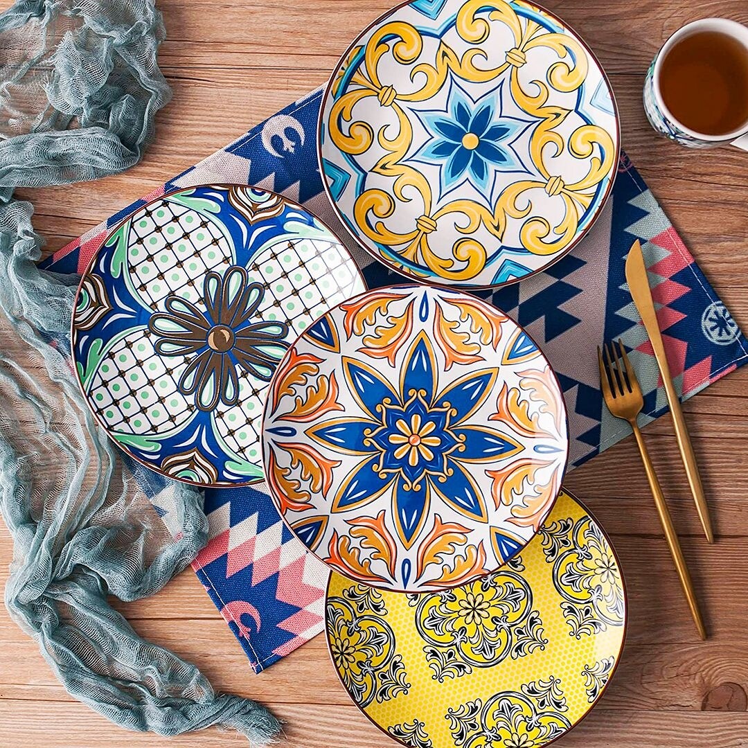 Vancasso Jasmin Pattern Porcelain 4-Pieces Plate Set