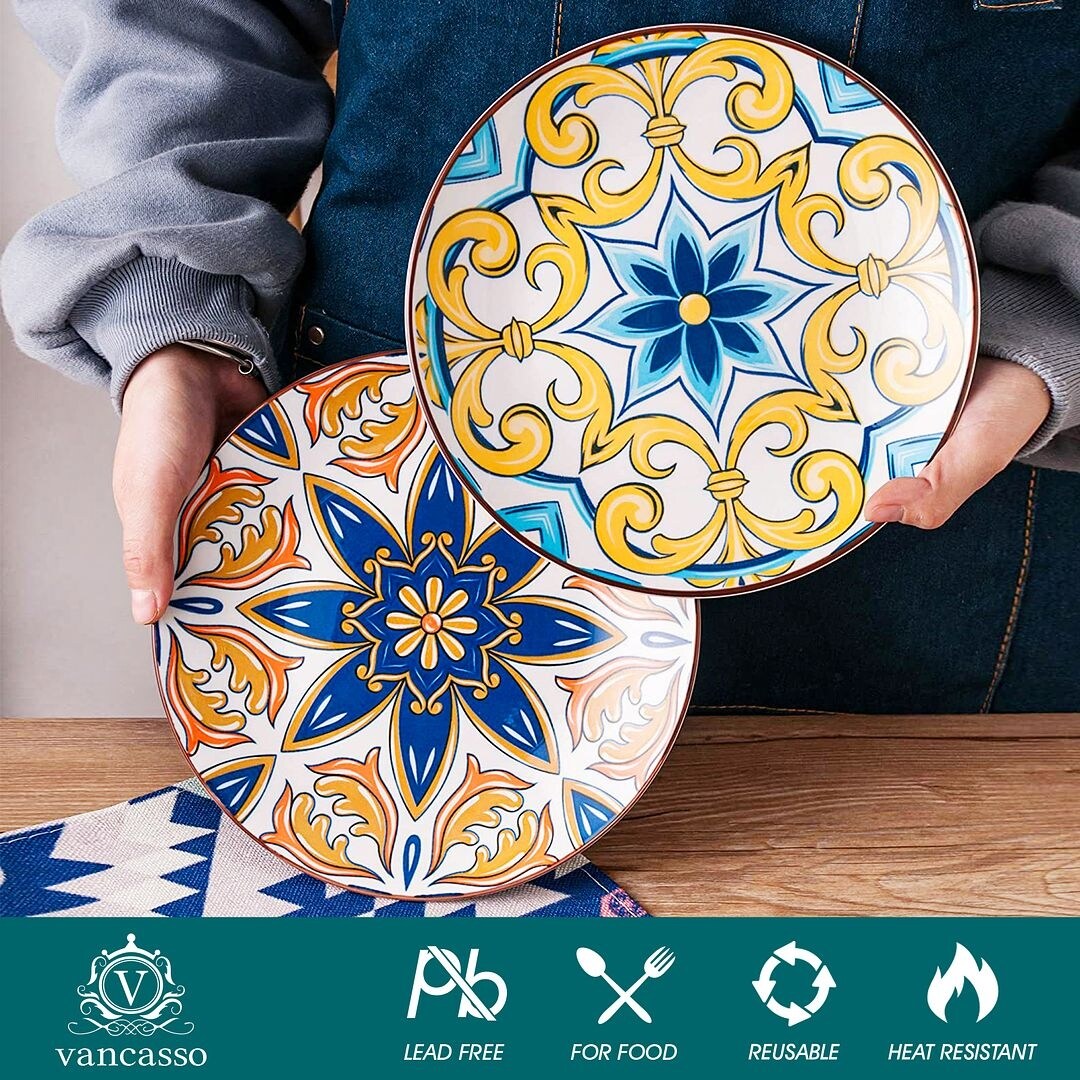 Vancasso Jasmin Pattern Porcelain 4-Pieces Plate Set