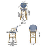 Vande Wicker and Aluminum Outdoor 29.5 Inch French Barstools by Christopher Knight Home