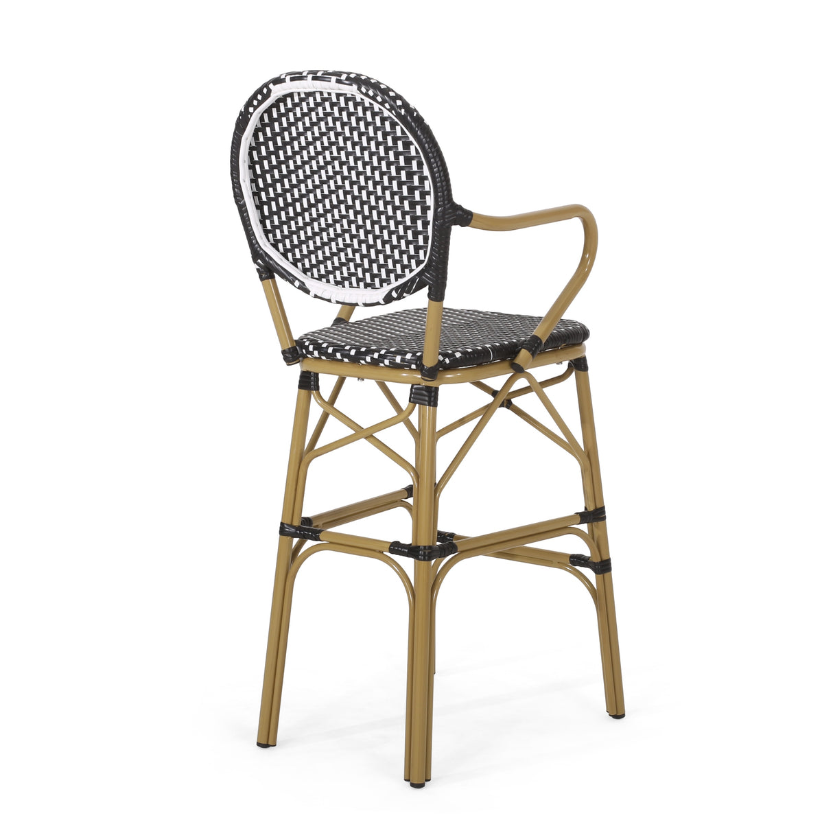 Vande Wicker and Aluminum Outdoor 29.5 Inch French Barstools by Christopher Knight Home