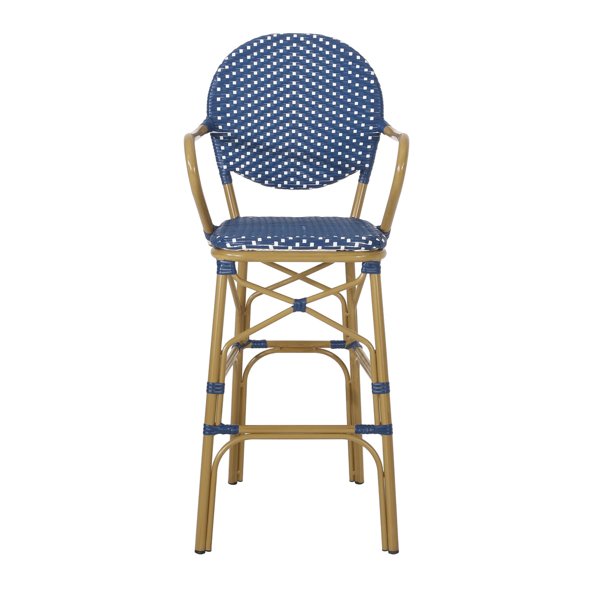 Vande Wicker and Aluminum Outdoor 29.5 Inch French Barstools by Christopher Knight Home