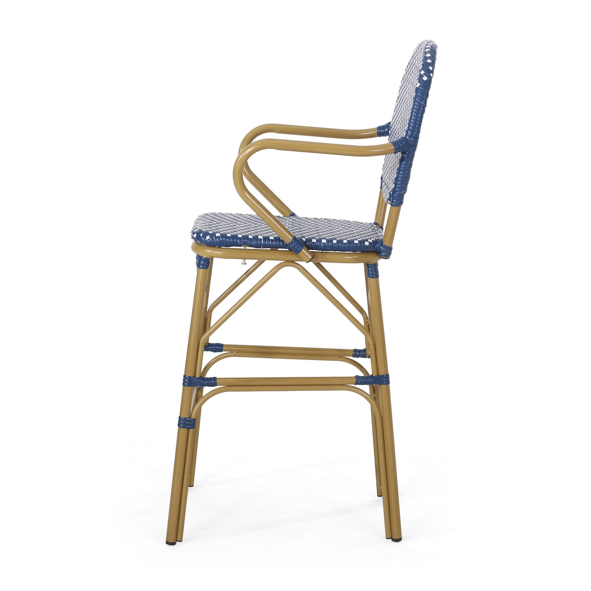 Vande Wicker and Aluminum Outdoor 29.5 Inch French Barstools by Christopher Knight Home