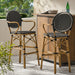 Vande Wicker and Aluminum Outdoor 29.5 Inch French Barstools by Christopher Knight Home