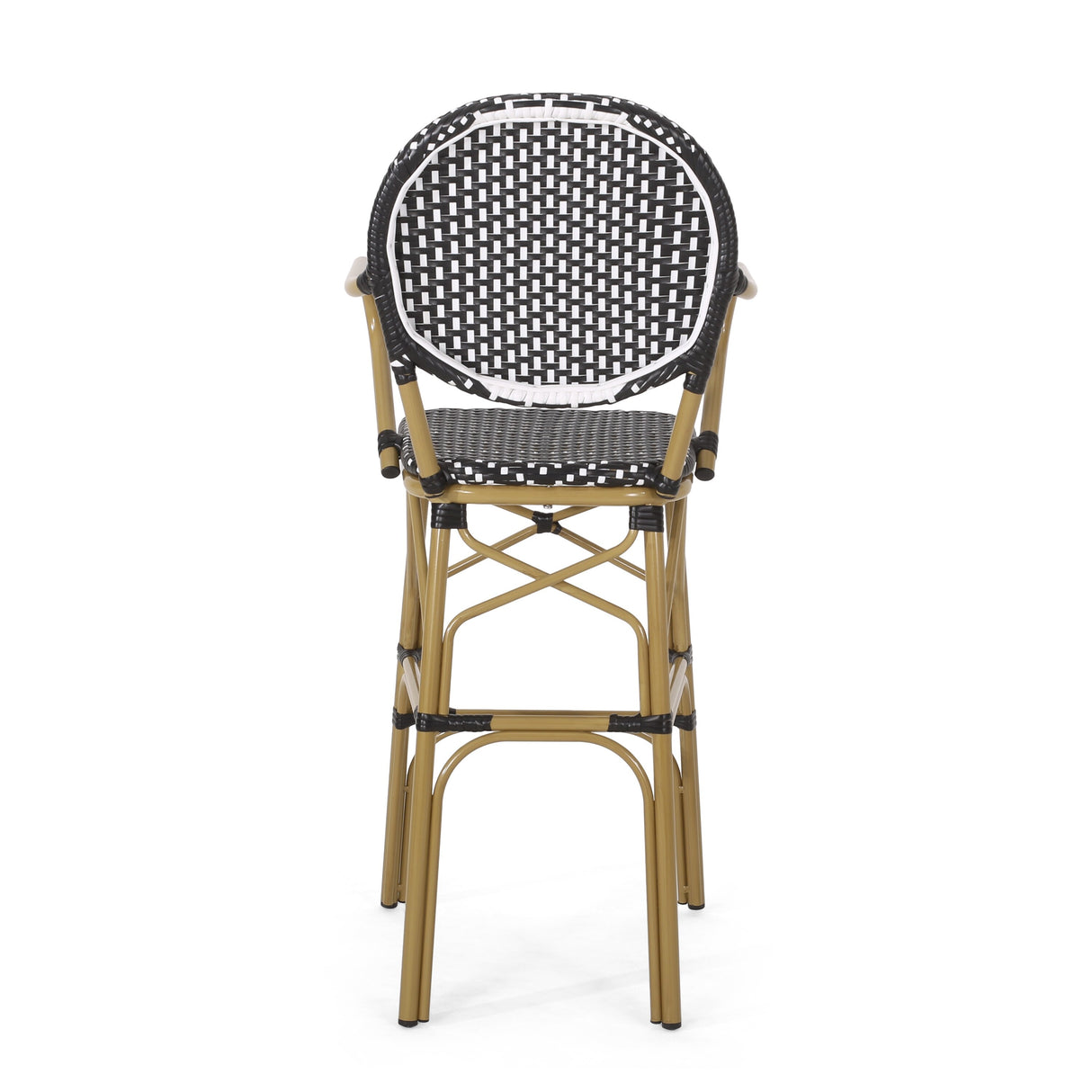 Vande Wicker and Aluminum Outdoor 29.5 Inch French Barstools by Christopher Knight Home