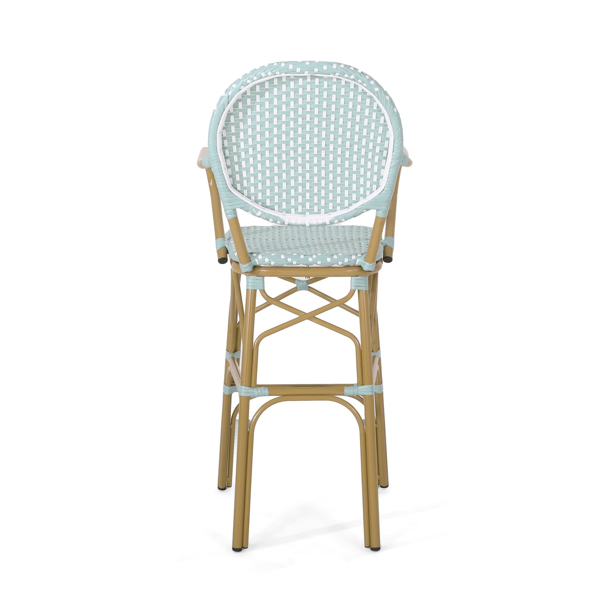 Vande Wicker and Aluminum Outdoor 29.5 Inch French Barstools by Christopher Knight Home