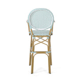 Vande Wicker and Aluminum Outdoor 29.5 Inch French Barstools by Christopher Knight Home